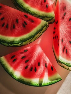 新鲜多汁的切片西瓜