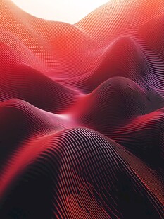红色动感线条波浪景观