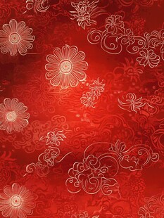 红色花卉纹理背景图案