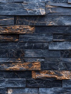 深色石纹墙面纹理特写