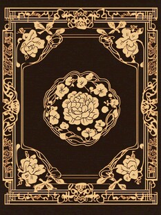 中式金色花卉边框图案