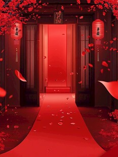 中式喜庆红门浪漫场景