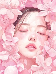 樱花簇拥下的梦幻少女