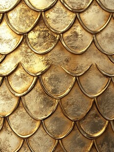 金色鳞片纹理金属质感图案