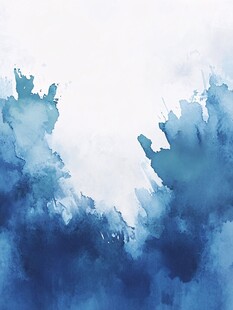 梦幻蓝色水彩抽象背景