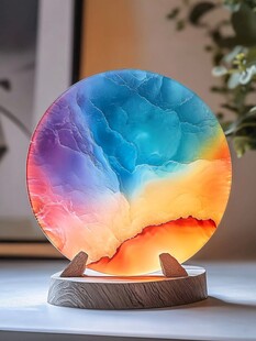 梦幻多彩树脂艺术装饰盘