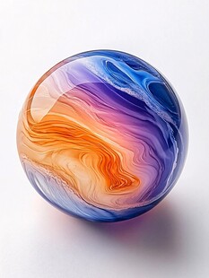 炫彩流体纹玻璃球