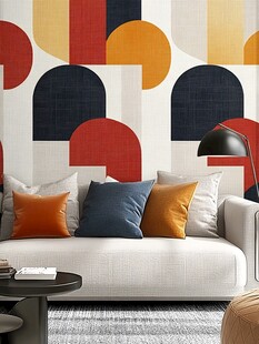 现代简约几何风客厅一角