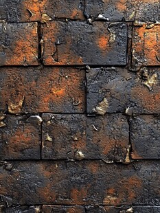 老旧斑驳的锈蚀砖墙