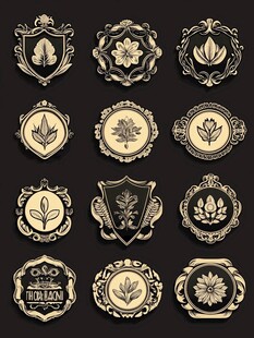 复古徽章图案设计集合