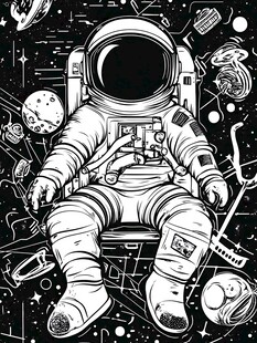 宇航员的太空幻想世界