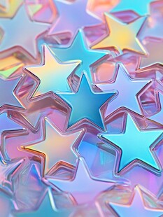 梦幻炫彩星星装饰图案