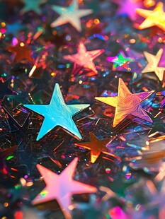 五彩斑斓星星装饰亮片