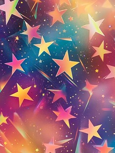 梦幻炫彩星星背景图案
