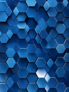 蓝色六边形立体背景图案