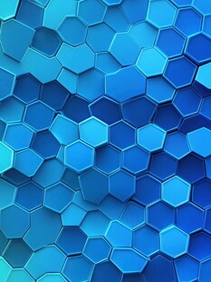 蓝色六边形立体纹理背景