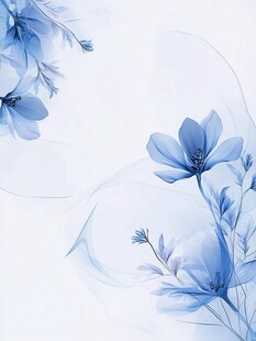 梦幻蓝花水彩风背景图