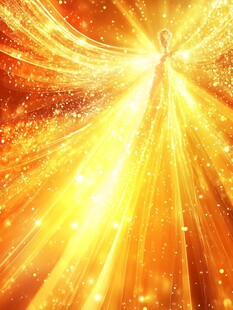 金色光芒中的梦幻人物