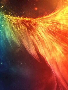 梦幻炫彩流光翅膀背景