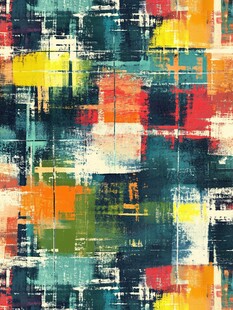 多彩抽象几何色块艺术图案