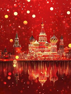 梦幻红调下的莫斯科建筑景观