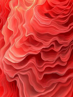 红色波纹抽象艺术背景
