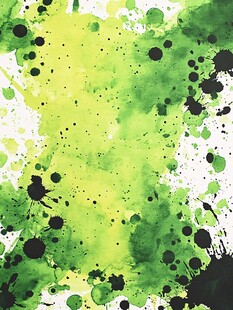 绿色水彩泼墨抽象背景图
