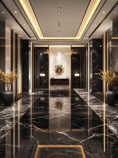 奢华大理石电梯厅室内设计