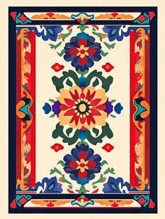 民族风花卉图案装饰画