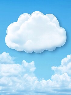 蓝天下的蓬松大云朵
