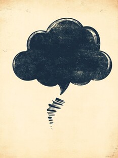 复古风格云朵形状对话框