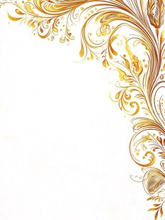 金色华丽花纹装饰角