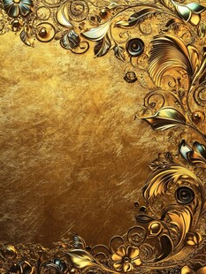 金色华丽花纹边框背景图