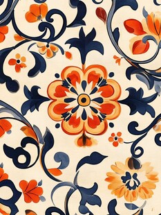 复古花卉图案装饰纹理