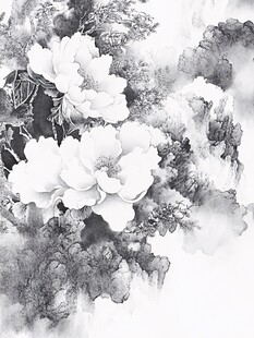 水墨牡丹图