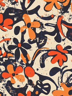 复古风花卉抽象图案纹理