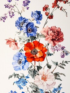 多彩花卉图案精美插画