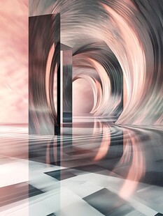 梦幻几何空间隧道景观