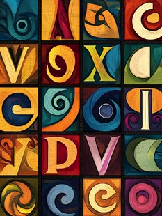 多彩创意字母艺术图案