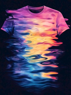 梦幻炫彩渐变T恤图案