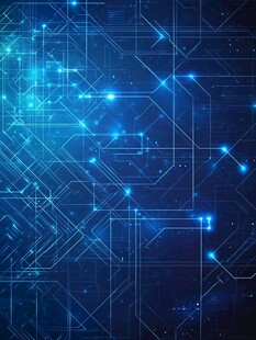科技感蓝色电路背景图