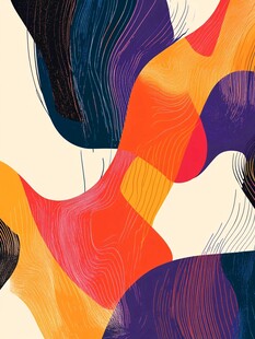 抽象多彩线条艺术图案