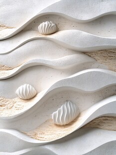 海浪中的贝壳艺术造型