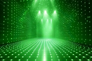 绿色科技感灯光隧道场景