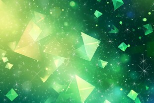 梦幻绿调几何光效背景图