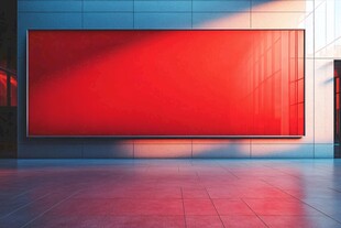 红色巨幅广告牌展示空间