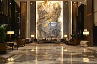 豪华酒店大堂的气派景致