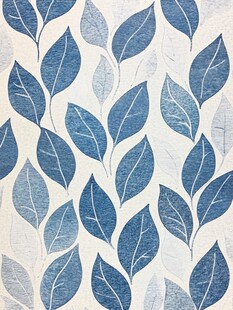 蓝白叶纹壁纸图案