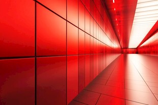 红色长廊的现代空间美学