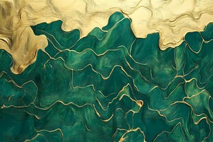 青绿鎏金山水纹理图案